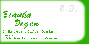 bianka degen business card